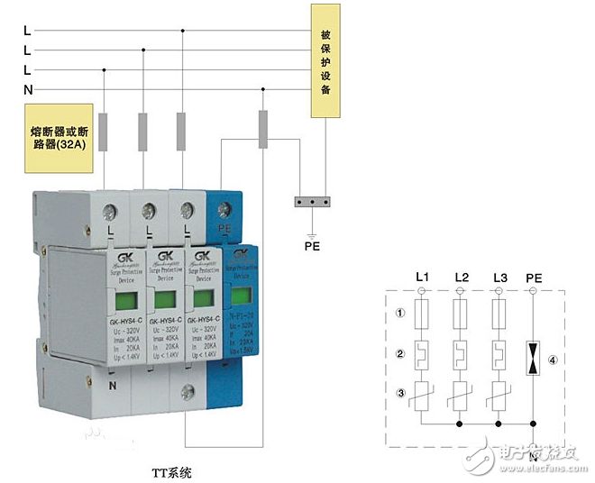 實物詳解過壓保護器接線圖